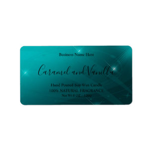 Modern Professional Turquoise Candle  Label