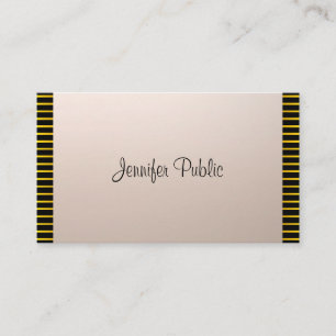 Modern Professional Unique Elegant Gold Stripes Business Card