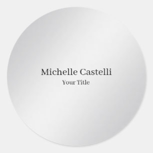 Modern Professional Unique Metalic Grey Classic Round Sticker