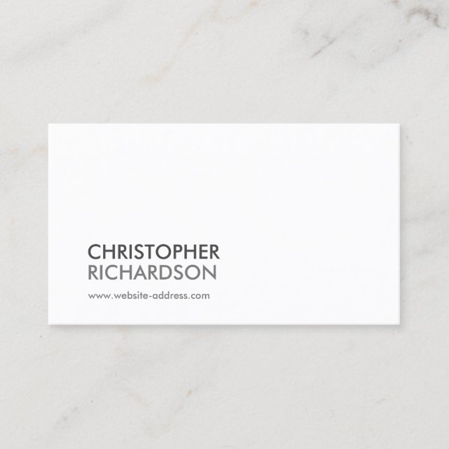 MODERN PROFESSIONAL White Business Card (Front)