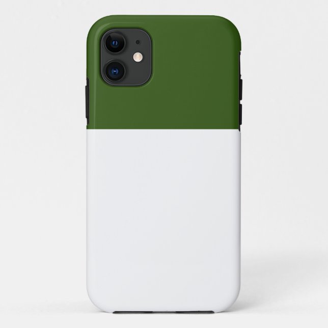 Modern Professional White Forest Green Colour Bloc Case-Mate iPhone Case (Back)