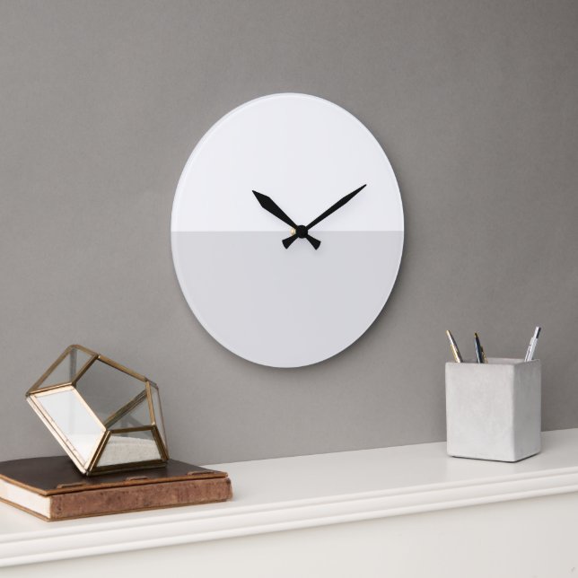 Modern Professional White Light Grey Colour Block Large Clock (Office)