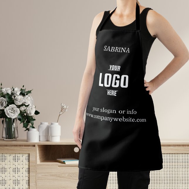 Modern & Professional with Custom Name & Logo Apron (Modern & Professional with Custom Name & Logo Apron)