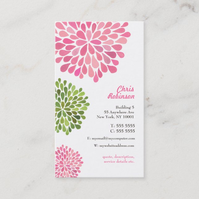 Modern Professional Womens WAHM Business Card (Front)