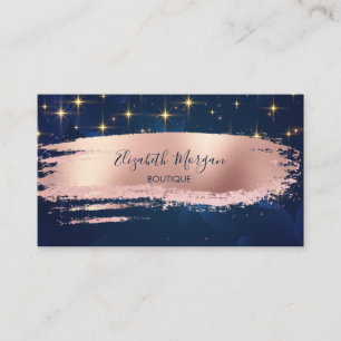 Modern Professsional Stars, Brush Stroke,Navy Blue Business Card