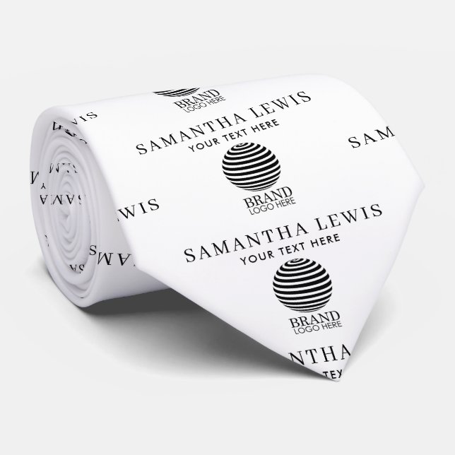 Modern Promotional Business Logo & Name Tie (Rolled)