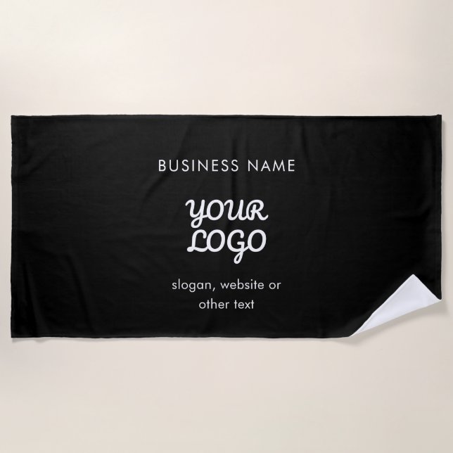Modern Promotional Logo & Text | Editable Colour Beach Towel (Front)