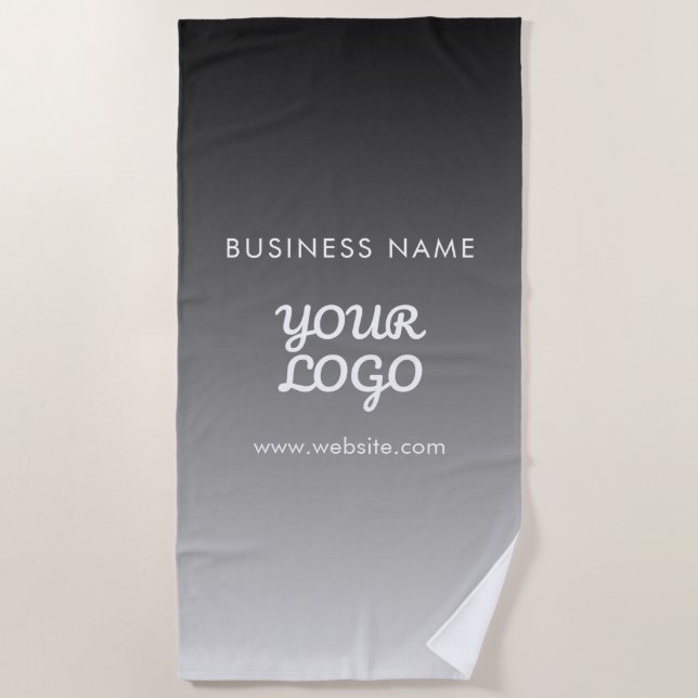Modern Promotional Logo & Text | Editable Colour Beach Towel (Front)