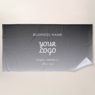 Modern Promotional Logo & Text   Editable Colour Beach Towel