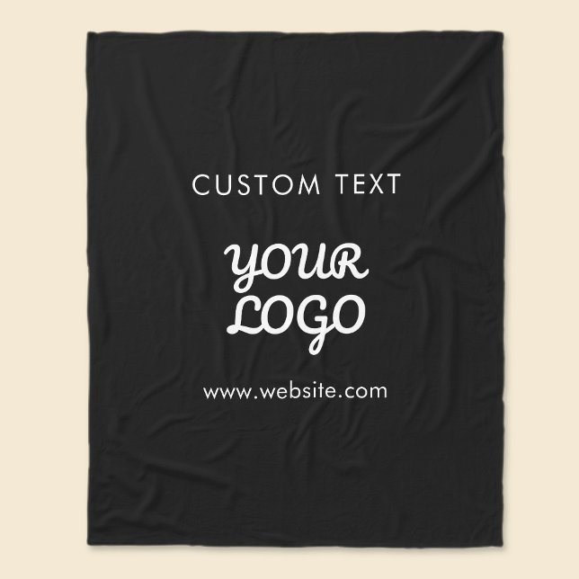 Modern Promotional Logo & Text | Editable Colour Fleece Blanket (Creator Uploaded)