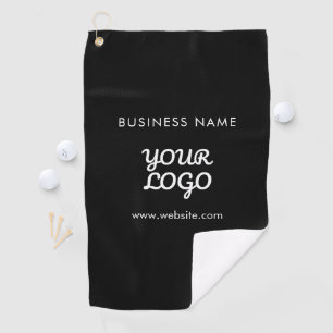 Modern Promotional Logo & Text   Editable Colour Golf Towel