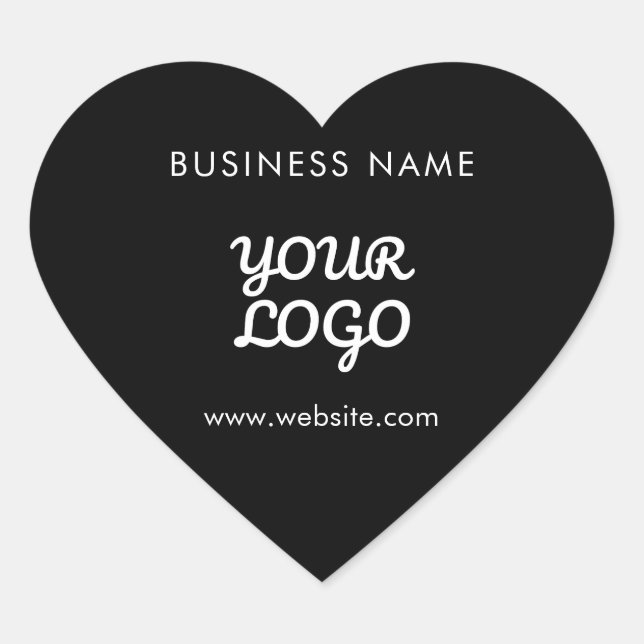 Modern Promotional Logo & Text | Editable Colour Heart Sticker (Front)