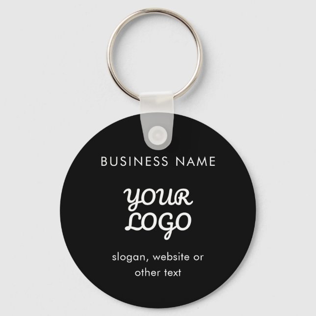 Modern Promotional Logo & Text | Editable Colour Key Ring (Front)