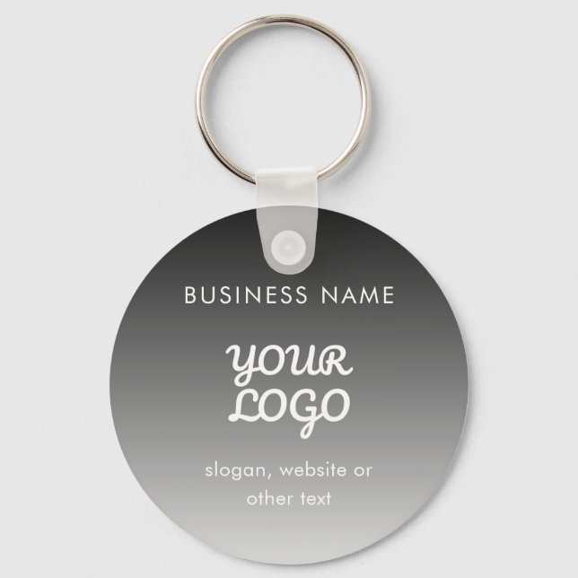 Modern Promotional Logo & Text | Editable Colour Key Ring (Front)