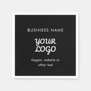 Modern Promotional Logo & Text   Editable Colour Napkin