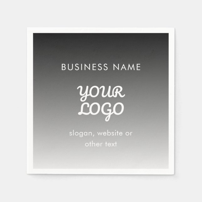 Modern Promotional Logo & Text | Editable Colour Napkin (Front)