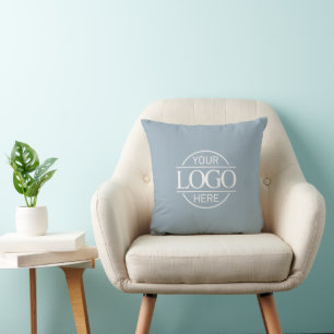 Modern Promotional Scandinavian Blue Business Logo Cushion