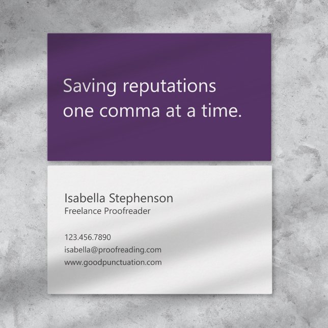 Modern Proofreader Freelance Minimalist  Business Card (Creator Uploaded)