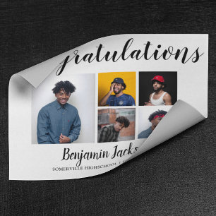 Modern Proud Dad 5 Photo Graduation Poster