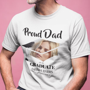 Modern Proud Dad Of The Graduate   Photo T-Shirt