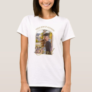 Modern Proud Mum of Grad Custom Photo Boho Arch T-Shirt