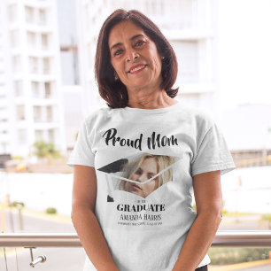 Modern Proud Mum Of The Graduate Photo T-Shirt