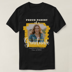 Modern Proud Parent Graduate Photo Yellow T-Shirt