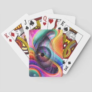 Modern Psychedelic Abstract Eye Geometric Style Playing Cards