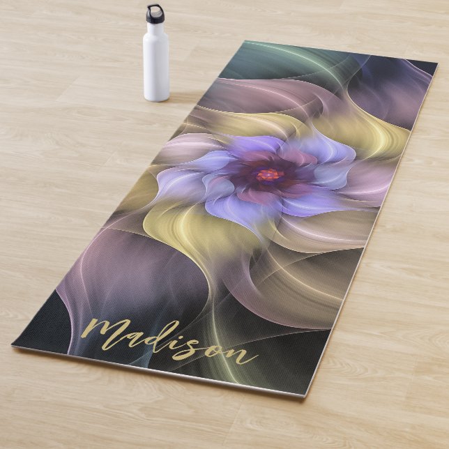 Modern Psychedelic Fractal Flower Petal  Yoga Mat (In Situ)