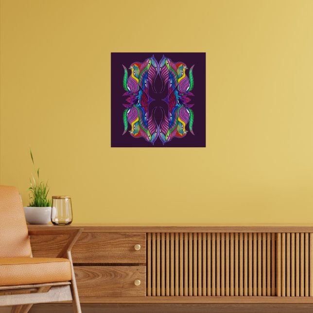 Modern psychedelic mandala poster (Living Room 2)