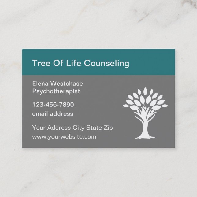 Modern Psychotherapist Mental Health Business Card (Front)