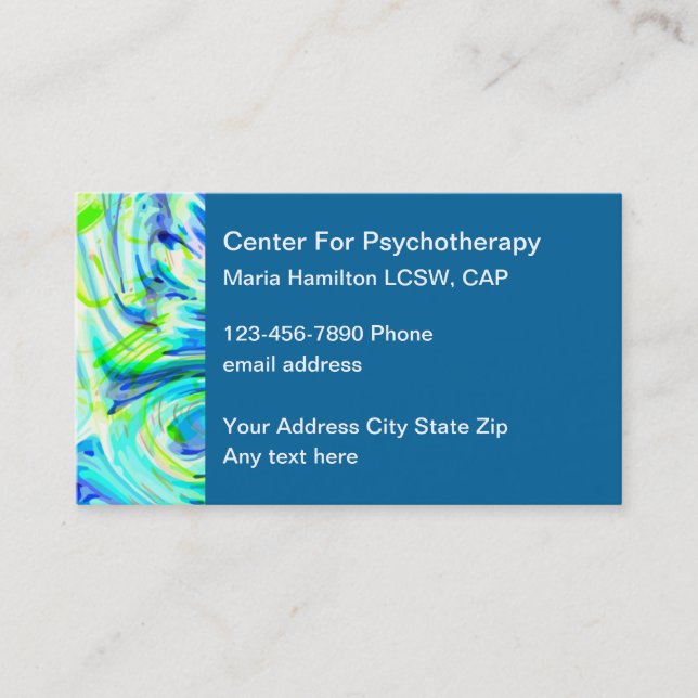 Modern Psychotherapist Mental Health Business Card (Front)