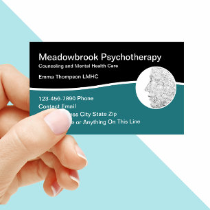 Modern Psychotherapist Mental Health Business Card