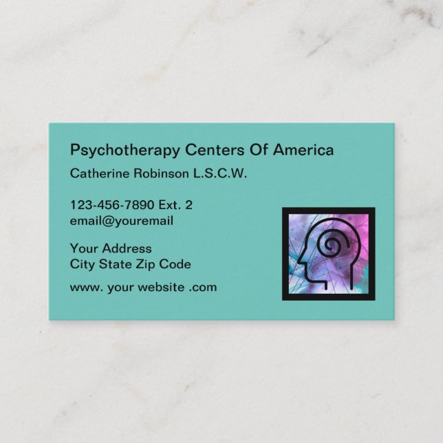 Modern Psychotherapy Mental health Business Card (Front)