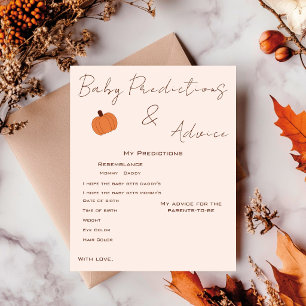 Modern Pumpkin Baby Predictions & Advice Game