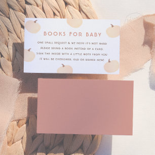 Modern Pumpkin Books for Baby Baby Shower Enclosure Card