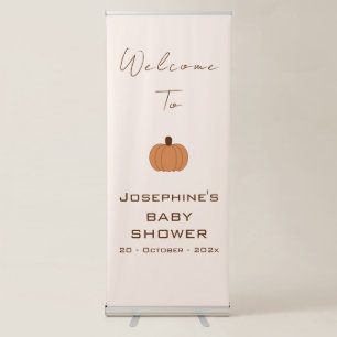 Modern Pumpkin Gender Neutral Baby Shower Retractable Banner