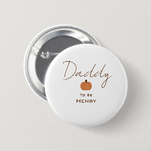 Modern Pumpkin Gender Neutral Daddy-to-be 6 Cm Round Badge
