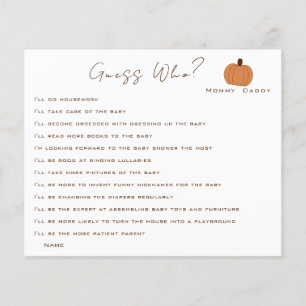 Modern Pumpkin Gender Neutral Guess Who Game Flyer