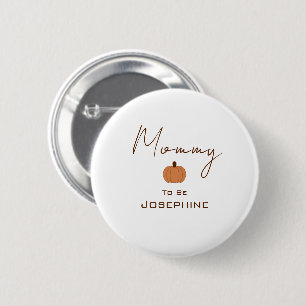 Modern Pumpkin Gender Neutral Mummy-to-be 6 Cm Round Badge