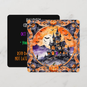 Modern Pumpkin Halloween Autumn Collection Invitation