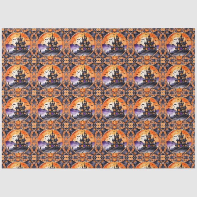 Modern Pumpkin Halloween Autumn Collection Tissue Paper (Front)
