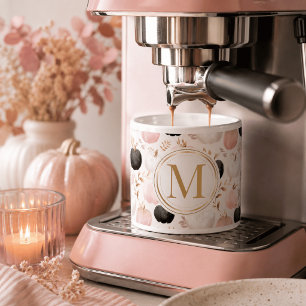Modern Pumpkin Monogram – Personalised Initial Espresso Cup
