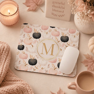 Modern Pumpkin Monogram – Personalised Initial Mouse Mat
