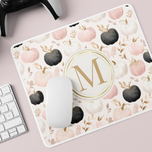 Modern Pumpkin Monogram – Personalised Initial Mouse Mat