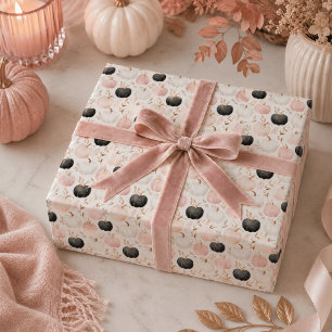 Modern Pumpkin Monogram – Personalised Initial Wrapping Paper