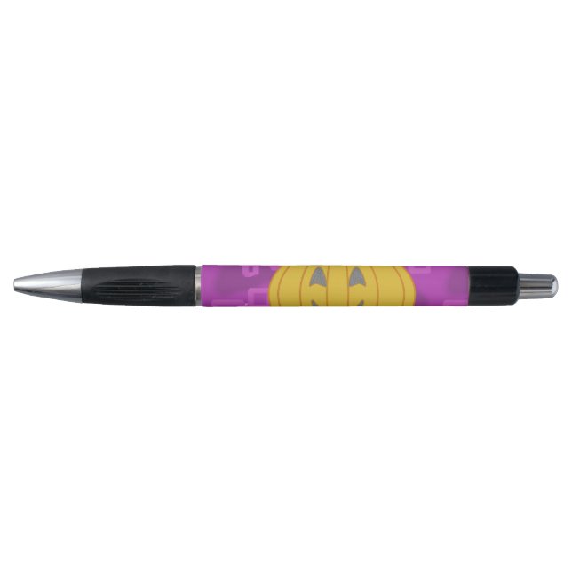 Modern Pumpkin on Purple Geometric  (Front)