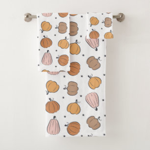 Modern Pumpkin Pattern - Bath Towel Set