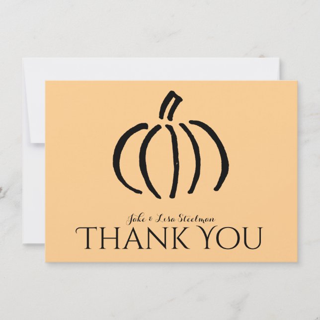 Modern Pumpkin Personalised Thank You Notes (Front)