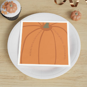 Modern Pumpkin Smash Party Personalised Napkin